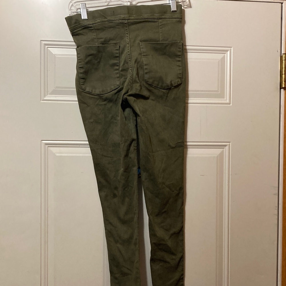Free People Olive Green High-Waisted Pants 27
